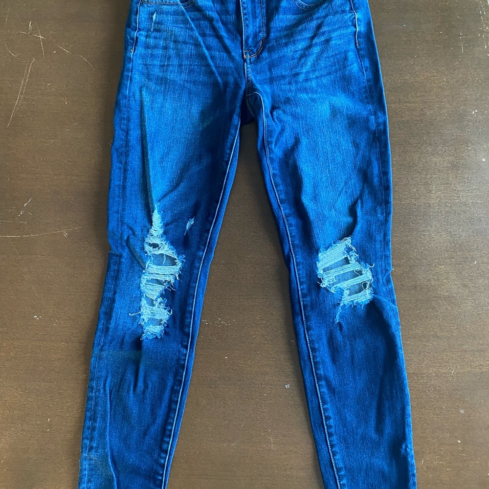 Blue Distressed Women's Jeans